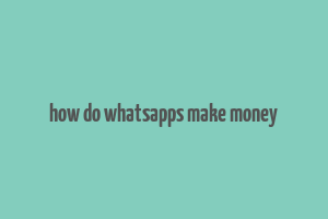 how do whatsapps make money