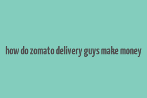 how do zomato delivery guys make money