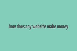 how does any website make money