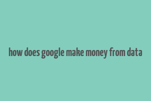 how does google make money from data