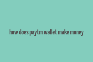 how does paytm wallet make money