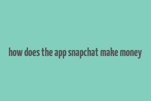 how does the app snapchat make money