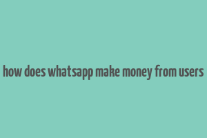 how does whatsapp make money from users