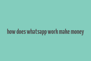 how does whatsapp work make money