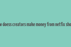 how doess creators make money from netfix shows