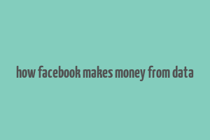 how facebook makes money from data