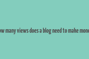 how many views does a blog need to make money