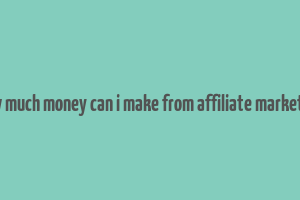 how much money can i make from affiliate marketing