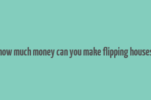 how much money can you make flipping houses