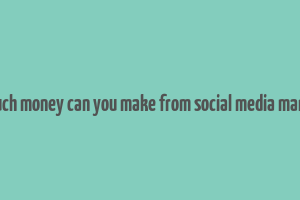 how much money can you make from social media marketing