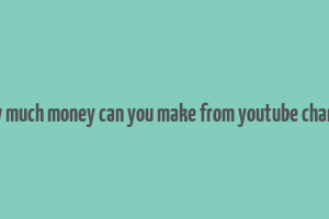 how much money can you make from youtube channel