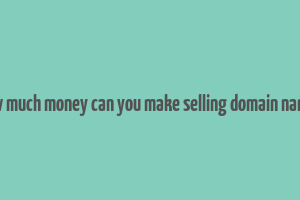 how much money can you make selling domain names