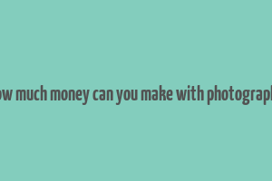 how much money can you make with photography