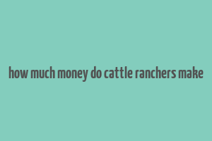 how much money do cattle ranchers make