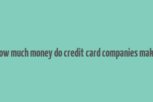 how much money do credit card companies make