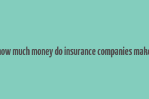 how much money do insurance companies make