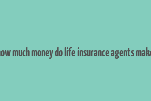 how much money do life insurance agents make