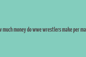 how much money do wwe wrestlers make per match