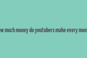 how much money do youtubers make every month