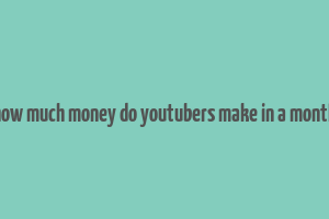 how much money do youtubers make in a month