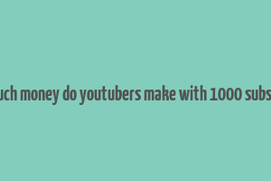 how much money do youtubers make with 1000 subscribers