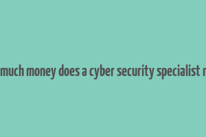 how much money does a cyber security specialist make