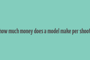 how much money does a model make per shoot