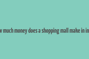 how much money does a shopping mall make in india