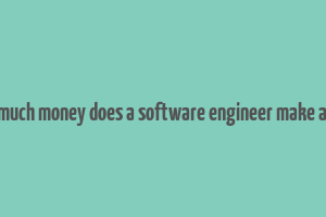 how much money does a software engineer make a year