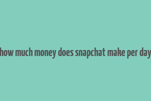 how much money does snapchat make per day