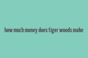 how much money does tiger woods make