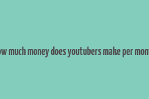 how much money does youtubers make per month