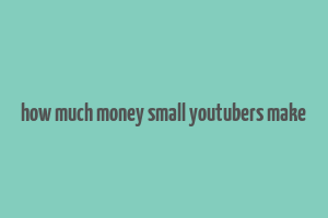 how much money small youtubers make