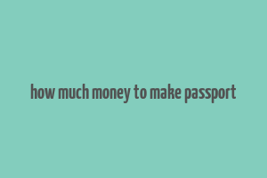 how much money to make passport