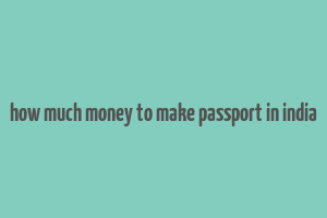 how much money to make passport in india