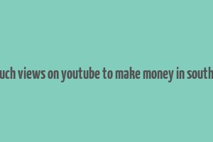 how much views on youtube to make money in south africa