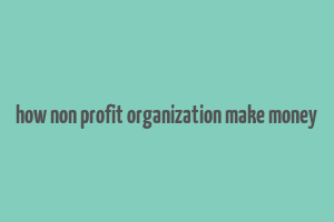 how non profit organization make money