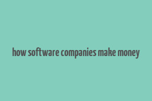 how software companies make money