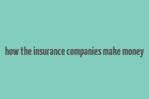 how the insurance companies make money