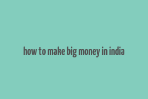 how to make big money in india