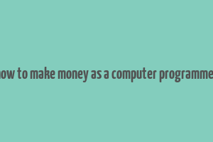 how to make money as a computer programmer