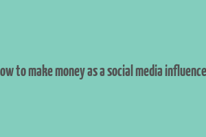 how to make money as a social media influencer