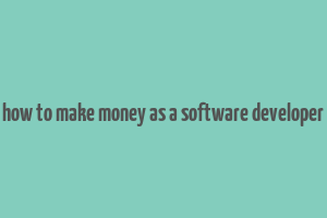 how to make money as a software developer