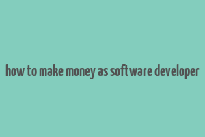 how to make money as software developer