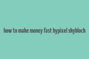 how to make money fast hypixel skyblock