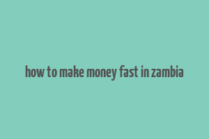 how to make money fast in zambia