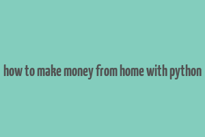 how to make money from home with python