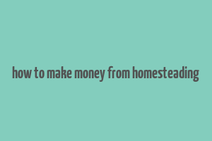 how to make money from homesteading