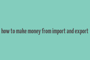 how to make money from import and export