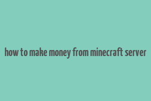 how to make money from minecraft server